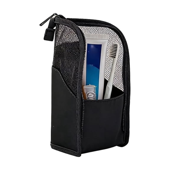 Fountwell Standing Toiletry Bag, 2026 Upgraded Portable Travel Toiletry Organizer – Waterproof Dust-Free Cosmetic Pouch, Lightweight Small Stationery Bag