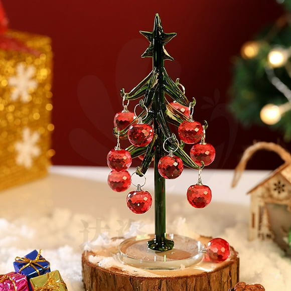 Suncoda Decorative Trees, Christmas Crystal Christmas Tree Crystal Christmas Eve Gift Gifts Exquisite Christmas Decoration Gift Giving Goods