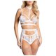 thumbnail image 1 of Gibobby Lenceria mujer sexy Conjunto de lencería de talla grande para mujer con tirantes y encaje(Blanco, M), 1 of 5
