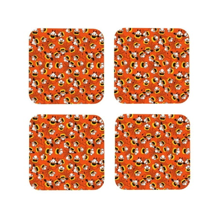 

Tideii Funny corn spider web for Leather Coasters 4 Pieces Anti-fouling and Anti-scalding Decorative Coasters Suitable for Restaurants Kitchens Coffee Shops-Square
