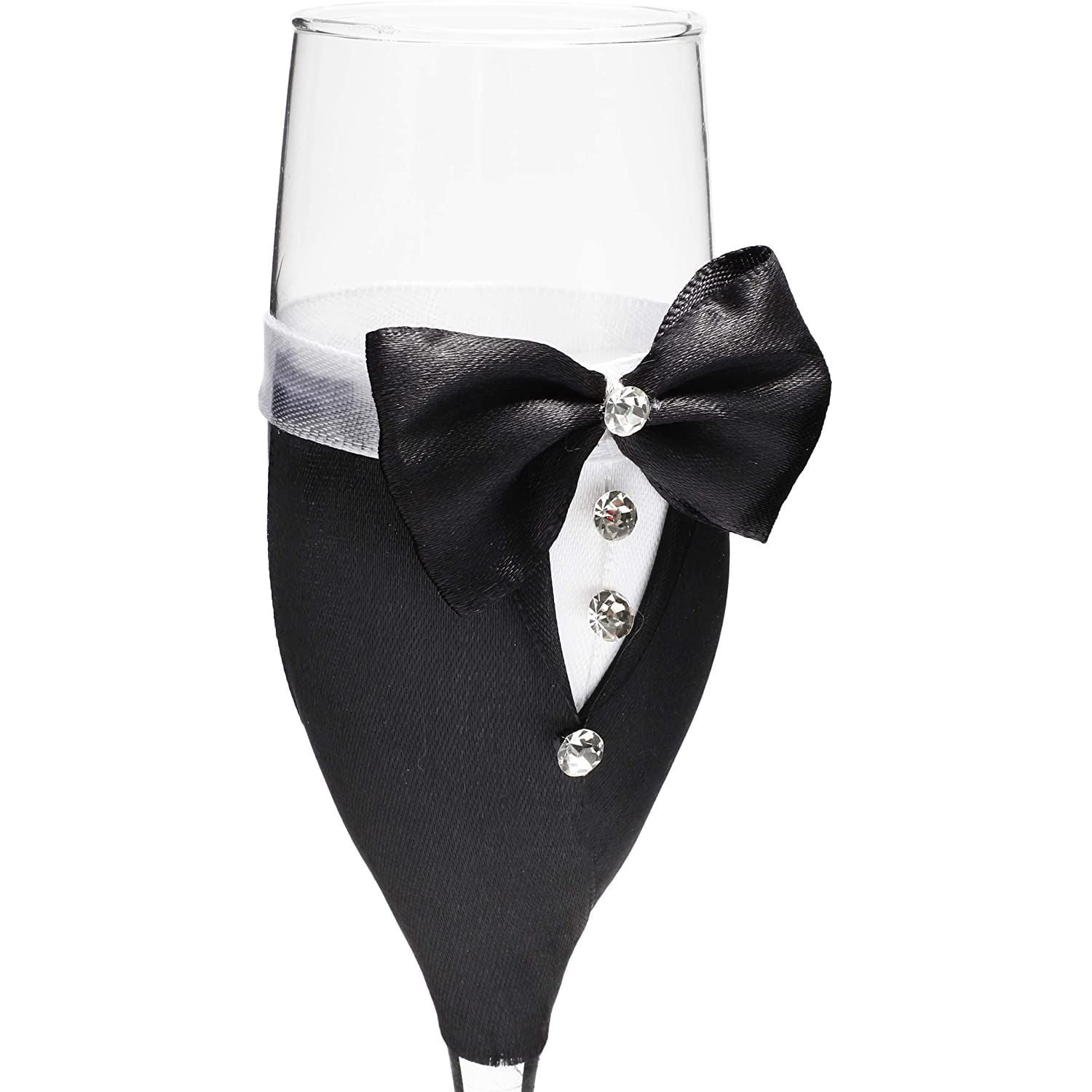 Champagne glass mr/&Mrs dress and tuxedo set.