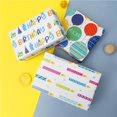 thumbnail image 4 of Birthday Wrapping Paper for Boys Girls Kids Men Women Holiday Party - 3 Large Sheets Colorful Balloon 'Happy Birthday' Candles Gift Wrap - 27 Inch X 39.4 Inch Per Sheet, 4 of 4