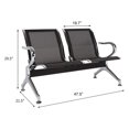 Sentado Reception Seating Black Waiting Room Chairs Reception Guest Seat with Steel Frame and Air ...