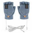 thumbnail image 2 of Sonducket Guantes calefactables de manopla recargable eléctrica de invierno Calentador de dedo completo y medio USB guantes y mitones Azul claro, 2 of 6