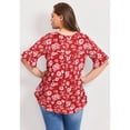 thumbnail image 2 of Avenue Women's Plus Size Crew Ruffle Hem Top, 2 of 2