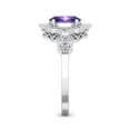 thumbnail image 4 of SuperJeweler 1 1/2 Carat Oval Shape Amethyst and Halo Diamond Ring In Sterling Silver For Women, 4 of 6