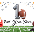 thumbnail image 4 of Yatrandify Football Theme Party Decoration First Year Down Banner Trophy Design Celebration Helmet for Birthday Party Kids Event Decoration, 4 of 7