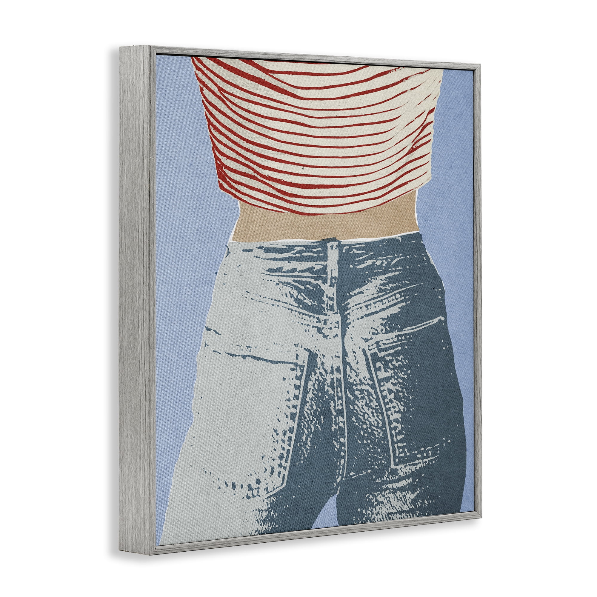 Stupell Industries Favorite Jeans Vintage Gray Framed Giclee Art, design by Victoria Barnes