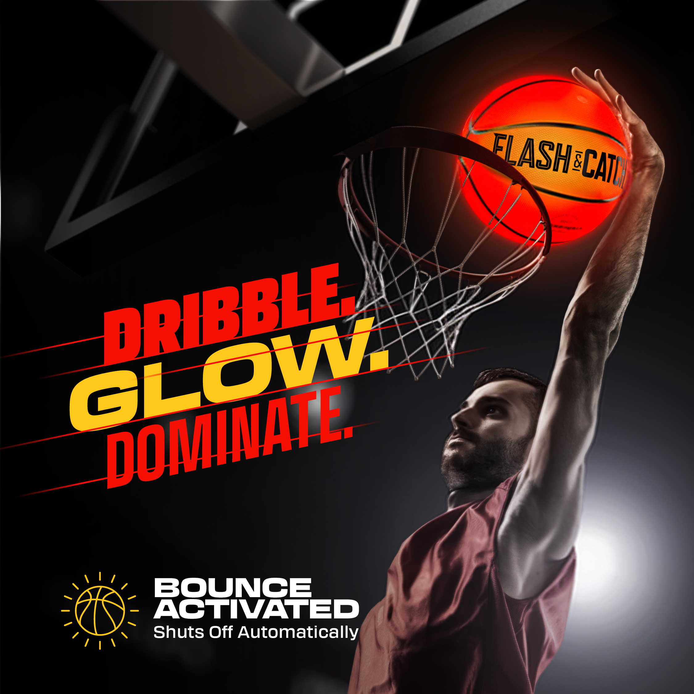 HERO SQUAD Light-Up Glow-in-the-Dark Basketball photo 2