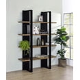 thumbnail image 2 of Danbrook 71-inch 4-shelf Bookshelf Black and Aged Walnut, 2 of 12