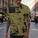 thumbnail image 1 of Ceisia Men's Abstract Splash Print T-shirt Loose Fit Short Sleeve Round Neck Casual Summer Fall Tee Tops Yellow XXXL Gifts, 1 of 6