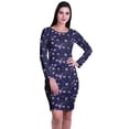 thumbnail image 2 of Moomaya Womens Full Sleeve Printed Midi Length Printed Bodycon Dress, 2 of 7
