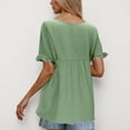 thumbnail image 7 of Mittory Womens Tops Casual V Neck Ruffle Sleeve T Shirts Babydoll Loose Fit Peplum Tops, 7 of 7