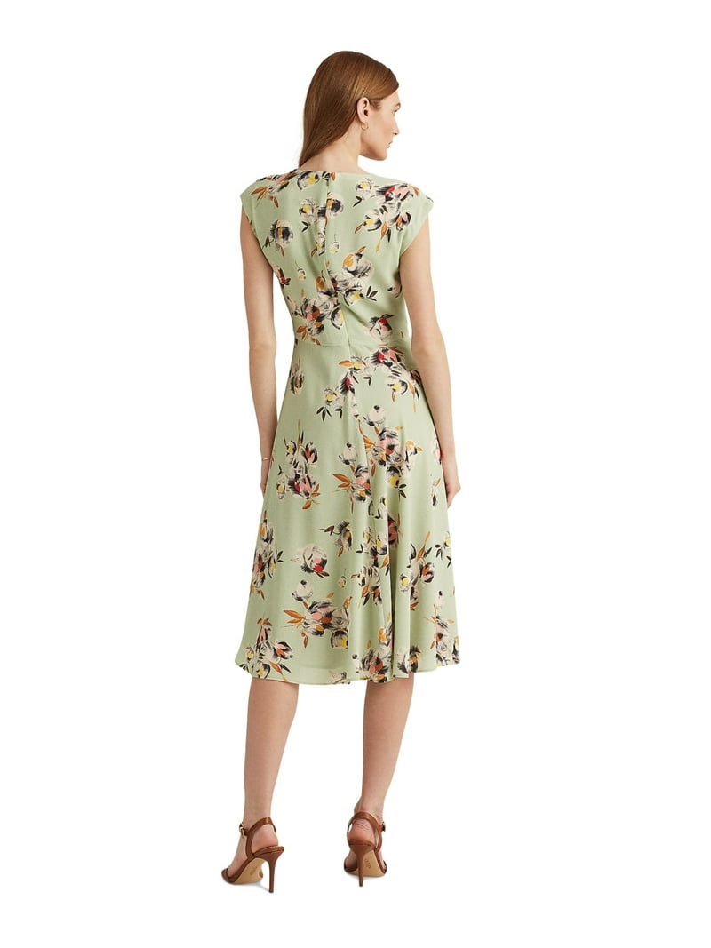 green emerald velvet dress Lauren Ralph Lauren, Women's, Floral Georgette Drop-Waist Dress, Cream/Blue  Multi, 8 at Amazon Women's Clothing store main image 1