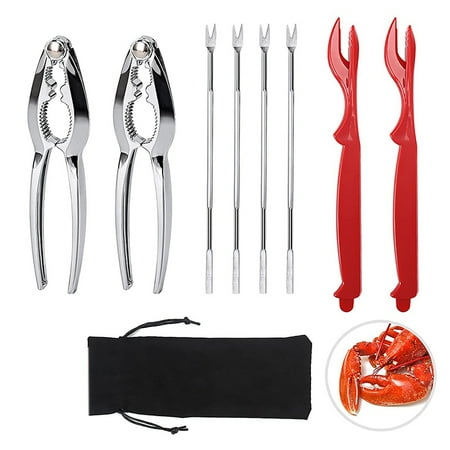 

Crab Crackers and Tools Lobster - 2 Crab Leg Crackers and 4 Crab Leg Forks Sturdy & Durable & Rustproof &Reusable