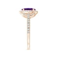 thumbnail image 3 of ANGARA Natural Vintage Style Oval Amethyst Halo Ring in 14K Rose Gold for Women (Size-7x5mm) | February Birthstone, Birthday, Anniversary, Jewelry Gift for Women | Natural Amethyst Ring, 3 of 9