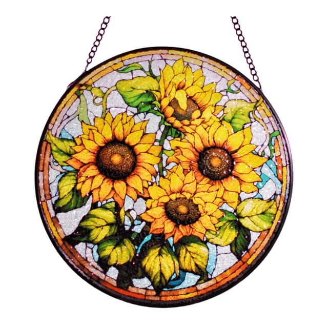 Colgante de Girasol, Adorno Colgante de Cristal de 7,87 Pulgadas, Decoración Colgante de Vacaciones para Interiores, Exteriores, Porches, Jardines Estilo A