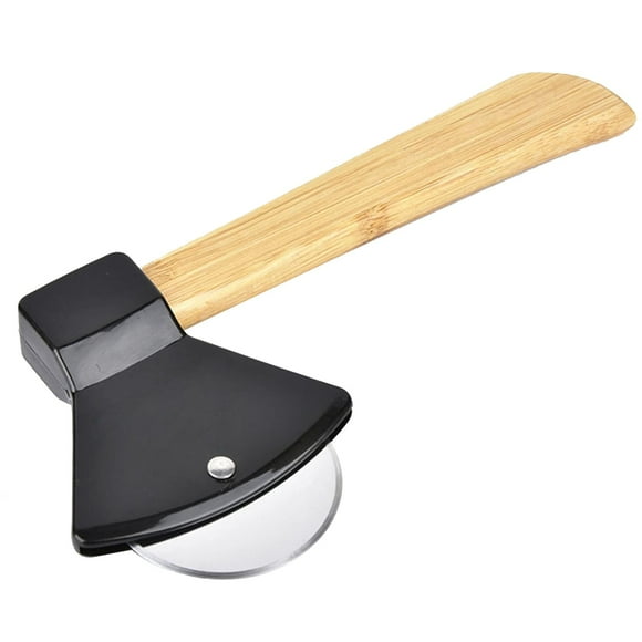 Ceimmolca Stainless Pizza Cutter Axe Shaped Pizza Slicer Rolling Cutter With Handle Multipurpose Pizza Cutter Wheel For Pizza Pie Dough Cookies Bread Cak, Khaki