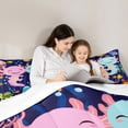 thumbnail image 4 of Manfei Sea Axolotl Bedding Comforter Set 7-Piece, Ocean Animal Crab Fish Full Bedding Set, Cartoon Navy Blue Fitted Sheet Flat Sheet, Lightweight Room Decor, 4 of 8