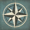 thumbnail image 2 of Fowler, Ryan 15x15 Gold Ornate Wood Framed with Double Matting Museum Art Print Titled - Nautical Compass Blue, 2 of 4