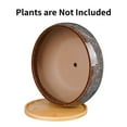 thumbnail image 7 of Bonsai Pot 8 inch Ceramic Shallow Round Planter with Drainage & Saucer, Flower Pots for Succulents & Indoor Plants Home Office Decor Brown, 7 of 7
