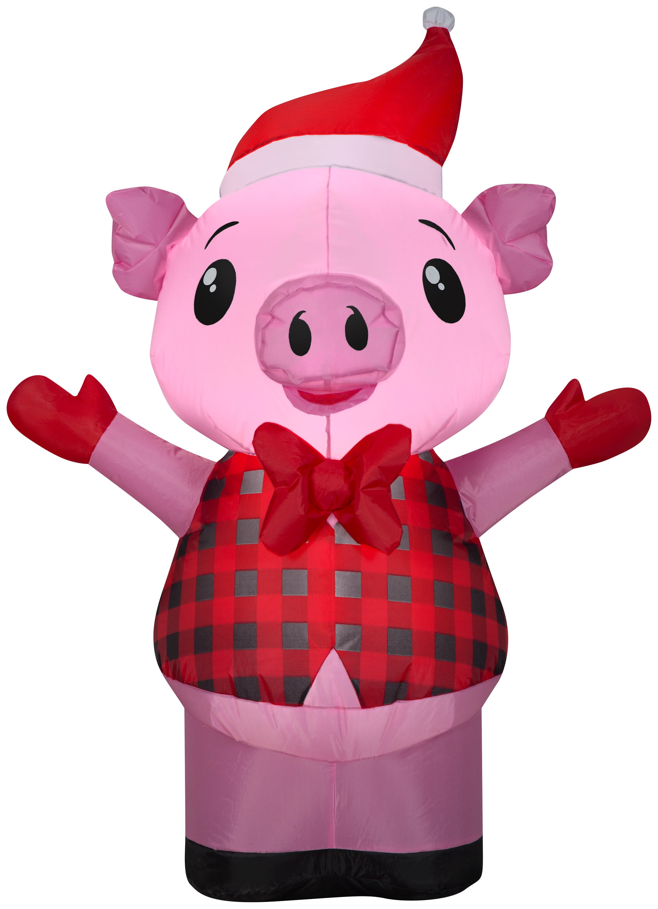 3.5' Gemmy Airblown Christmas Pig in Christmas Vest Yard Decoration