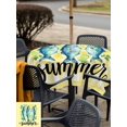 thumbnail image 5 of Outdoor Tablecloth with Umbrella Hole for Patio/Picnic/Party/Camping, Blue Fish Waterproof Table Cloth Square Cover Washable, Summer Lemon Mint Leaves Rural Yellow Plaid (60"x 60"), 5 of 8