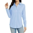 thumbnail image 4 of Womens Summer Tops Shirt Go with Leggings Thermal V Neck Tops for Women Soft Tech Fitted Long Sleeve Top Yoga Workout Top Scrub Jacket Thumb Holes Peach Blouses for on Clearance Blue 6XL, 4 of 6