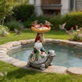 thumbnail image 4 of YAMB Resin Gnome Turtle Bird Feeder, Weatherproof Handcrafted Garden Statue with Feeding Tray, Easy Filling Bird Food Container Ornament for Outdoor Patio Garden Backyard Bird Watching, 4 of 9