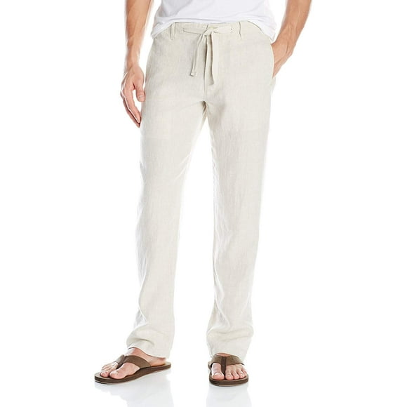 Pantalón casual Perry Ellis de lino 100% para hombre, corte regular