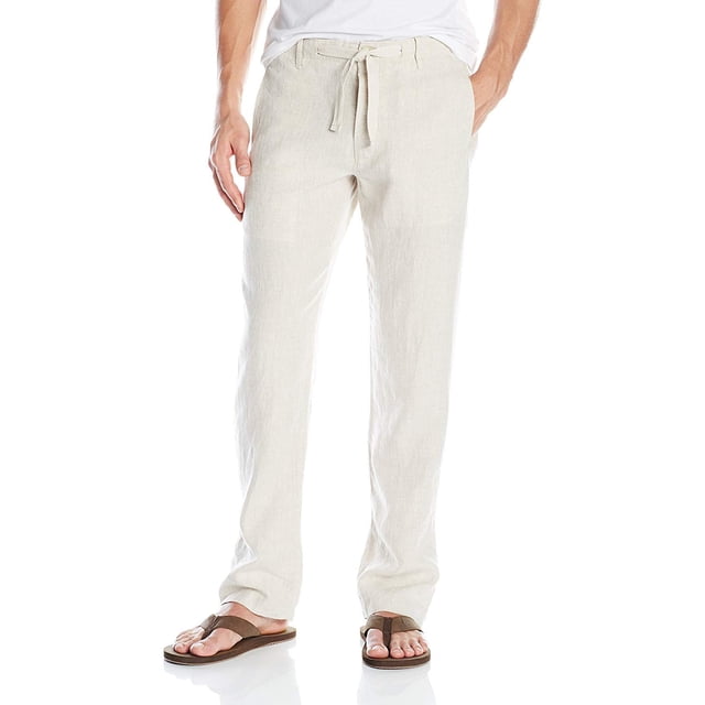 Pantalón casual Perry Ellis de lino 100% para hombre, corte regular
