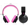 thumbnail image 4 of Bluetooth Headset, Riwbox AB005 Wireless Headphones 5.0 with Microphone Foldable Headphones with TF Card FM Radio and LED Light for Cellphones and All Bluetooth Enabled Devices (Pink), 4 of 7