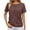 Coffee, variant on Women's Fashionable V Neck Jacquard Open Front Short Sleeve T Shirt White S