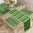 thumbnail image 2 of Ambesonne Aztec Table Runner & Placemats, Nature Tone Triangle and Line, Placemat 4 pcs + Runner 14"x72", Yellow Green Fern Green, 2 of 2
