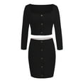 thumbnail image 3 of New Fashionable Women's Buttoned One Shoulder Long Sleeved Skirt Suit Pants Set Women Suites Women High Skirt Womens Suites Nylon Swim Skirt Womens Swimsuits with Skirt Tutus Women Swimsuit Skirt, 3 of 4