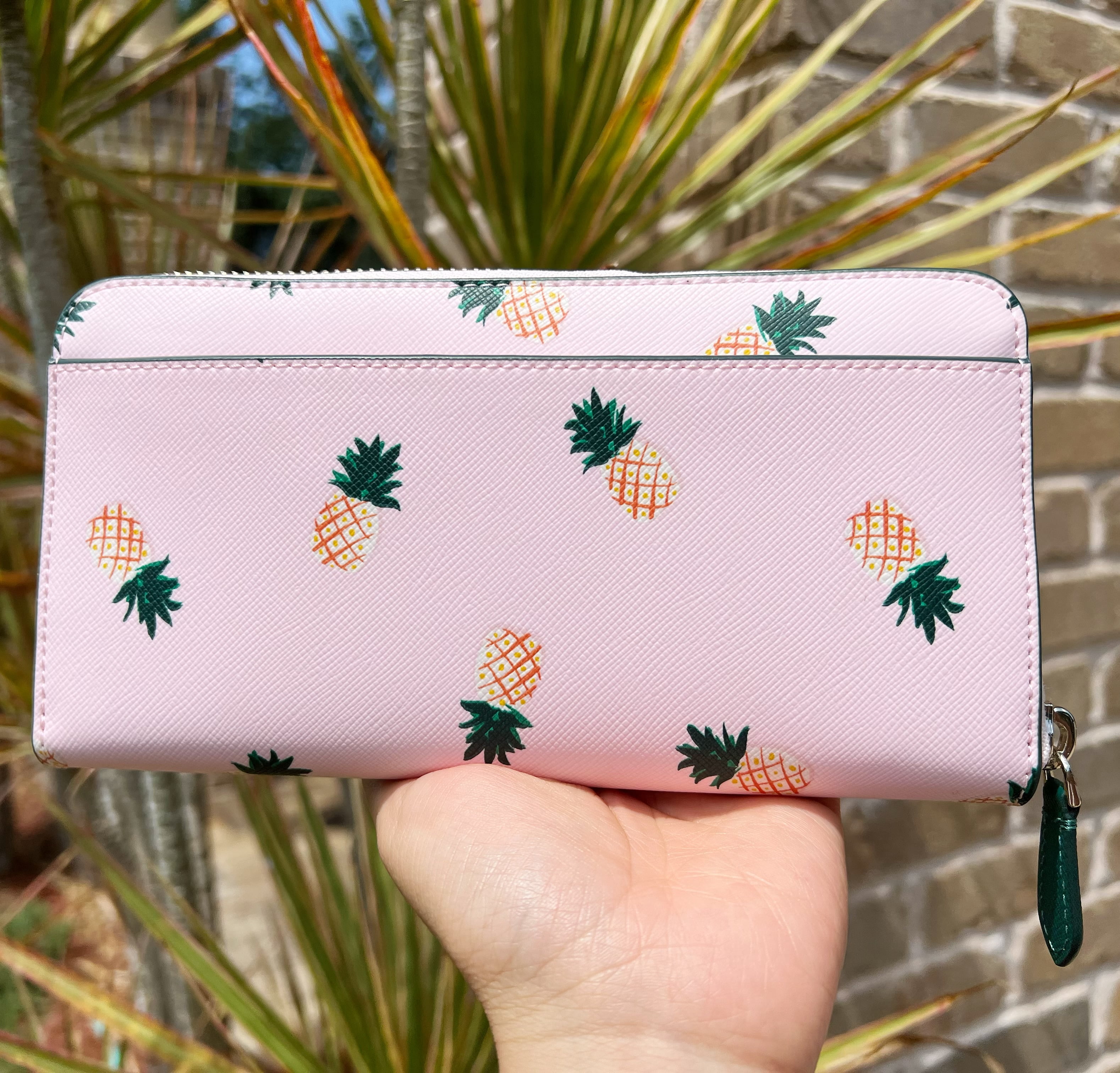 Kate Spade Pineapple Marlee Large Continental Wallet Light Pink Yellow
