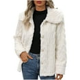 thumbnail image 2 of Aloohaidyvio Womens Winter Sherpa Fleece Jacket Button Down Fuzzy Shacket Outwear with Pockets 2024 Coats for Women Clearance, 2 of 6