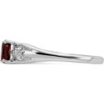 thumbnail image 4 of Sterling Silver Rhod-Plated Diamond Garnet Ring (Size 6) Made In Thailand qr7064jan-6, 4 of 5