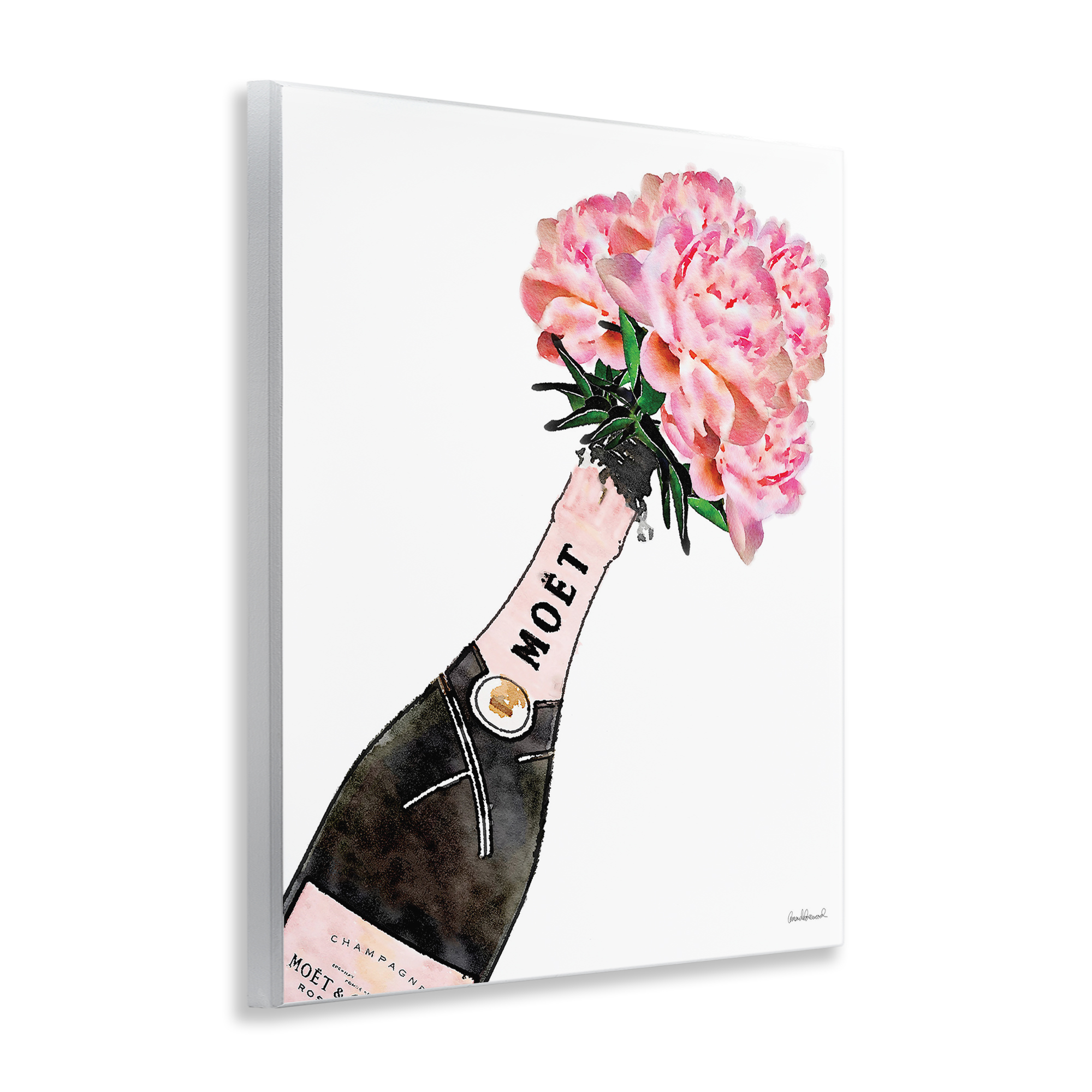 Stupell Industries Pink Champagne Bouquet Botanical & Floral Painting Unframed Art Print Wall Art, 11 x 14