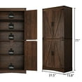thumbnail image 2 of ChVans 71" Tall Farmhouse Kitchen Pantry Storage Cabinet, 5 Layers Freestanding Cupboard with Adjustable Shelves & Load-Bearing Steel Pipe & 4 Barn Doors for Kitchen, Dining Room, Living Room, Brown, 2 of 7