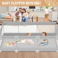 thumbnail image 6 of Babyeap Large Baby Playpen with Mat,71"x50"Playpen for Babies and Toddlers,Baby Play Yard Baby Fence Play Area Indoor Outdoor,LightGray, 6 of 7