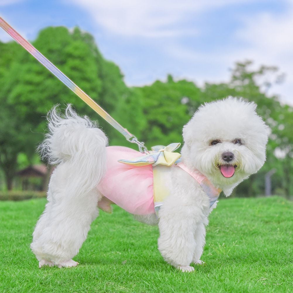 CSCHome Cat Harness Cat Harness and Leash Set Puppy Harness Puppy Leash Bow Pet Chest Strap Back Princess Yarn Dress for Cats Kitten Puppy
