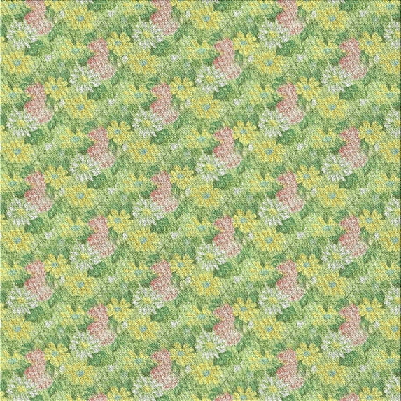 Ahgly Company Indoor Square Patterned Tea Green Novelty Area Rugs, 5' Square