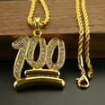thumbnail image 3 of Grandest Birch Men 100 Number Pendant Necklace Hip-hop Rhinestone Chain Jewelry Gift Alloy, Rhinestone Gold, 3 of 8