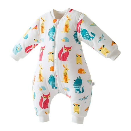 

Infant Long Sleeve Cotton Sleeping Sack with Legs Cartoon Pajamas