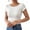 White, variant on Women's Summer Scoop Neck T-Shirt, Solid Short Sleeve Open Back Slim Fit Casual Basic Tee, Form Fitting U-Back Crop Top Black,Navy,White,Coffee XS,S,M,L,XL