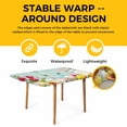 thumbnail image 4 of Easter Bunny Table Cloths for 4 Foot Rectangle Tables, Farmhouse Watercolor Eggs Tulip Wooden Grain Patio Waterproof Elastic Fitted Tablecloths, Washable Rectangular Table Cover for Camping, 4 of 8