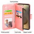 thumbnail image 3 of Asuwish Compatible with Samsung Galaxy S25 Ultra Wallet Phone Case and Tempered Glass Screen Protector Flower Faux Leather Flip Credit Card Holder Stand Zipper Cell Cover for S25ultra Women Pink, 3 of 8