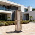 thumbnail image 3 of GRANDPATIO Solar Outdoor Floor Lamp Waterproof Wicker Boho Light for Garden,Patio,Deck Porch Decor, 3 of 5
