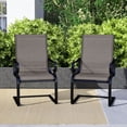 thumbnail image 4 of Costway Set of 2 Patio Chairs C-Spring Motion Chairs with Quick-drying & Breathable Fabric Gray, 4 of 9